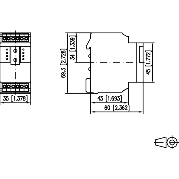 Module BACnet MS/TP avec 4 entrées digitales - BMT-DI4