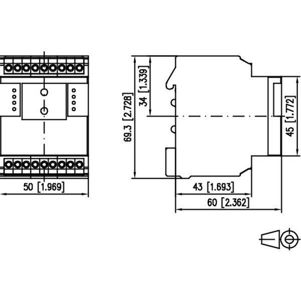 Module BACnet MS/TP avec 4 entrées digitales et 2 sorties relais - BMT-DIO4/2