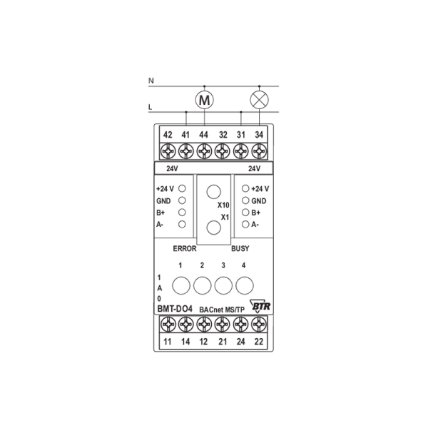 Module BACnet MS/TP avec 4 sorties relais - BMT-DO4