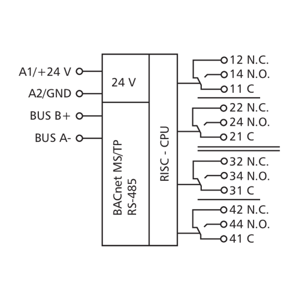 Module BACnet MS/TP avec 4 sorties relais - BMT-DO4