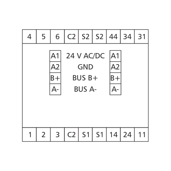 Module BACnet/MSTP avec 6 entrées digitales, 2 sorties relais et 2 sorties transistor - BMT-TP