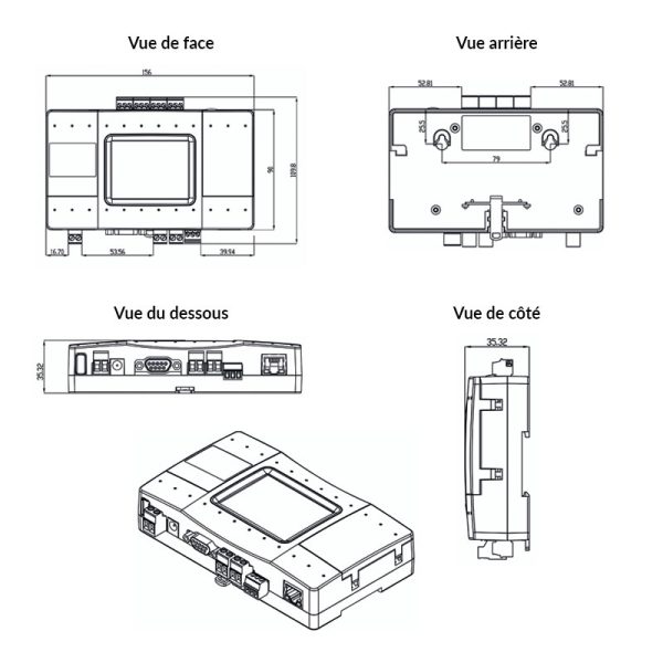 Dimensions de la passerelle CoolMaster