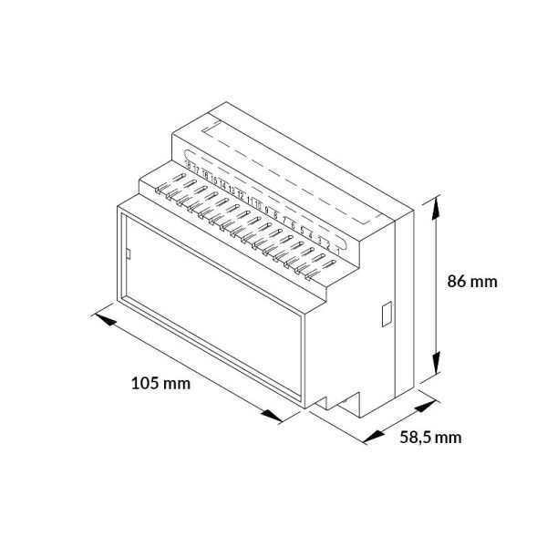 Dimensions du module fil pilote FP8 de Socorel