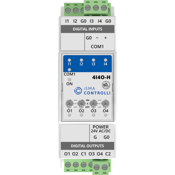 Module entrées-sorties digitales BACnet MSTP ou Modbus - iSMA-B-4I4O-H