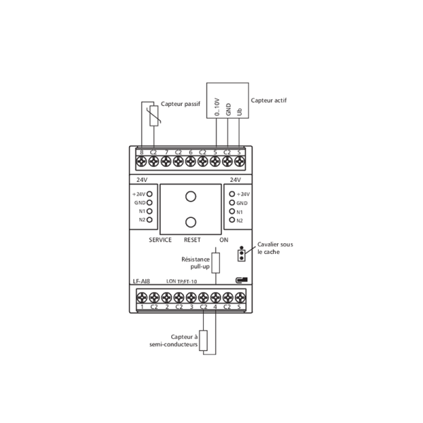 Modules entrées-sorties 8AI - LonWorks® FTT10 - LF-AI8