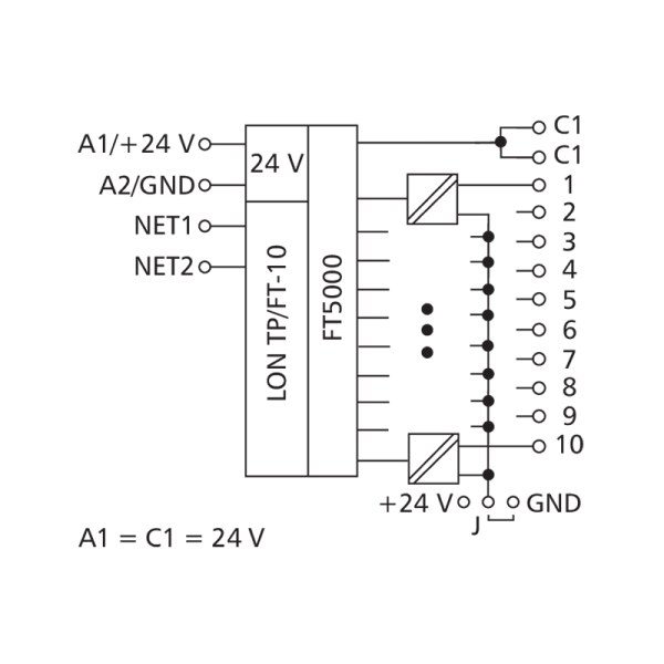 Modules entrées-sorties 10DI - LonWorks® FTT10 - LF-DI10