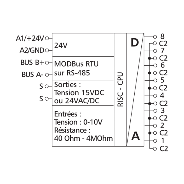 Module entrées-sorties 8AI - Modbus RS485 - MR-AI8