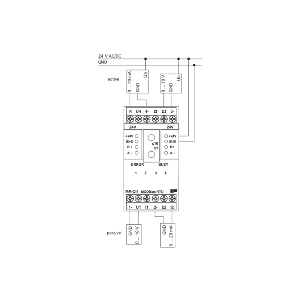 Module entrées-sorties 4AI - Modbus RS485 - MR-CI4