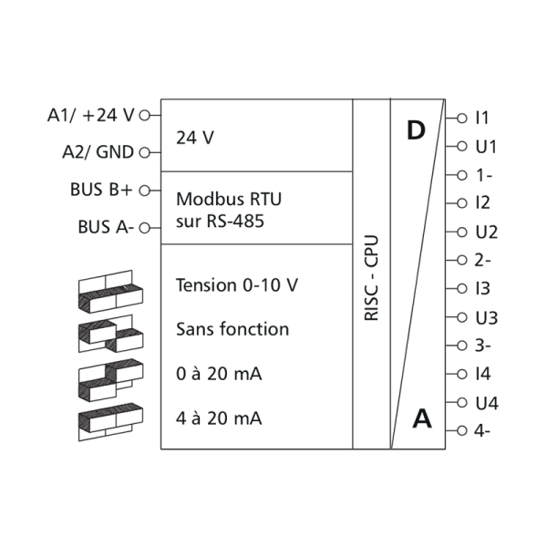 Module entrées-sorties 4AI - Modbus RS485 - MR-CI4