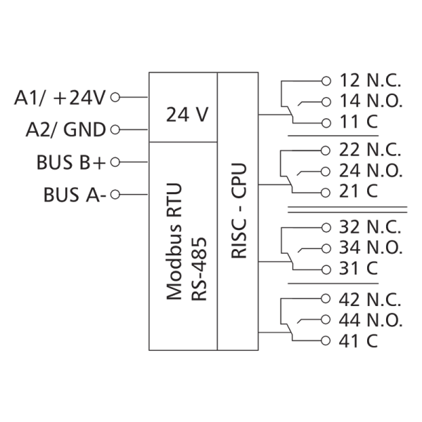 Module entrées-sorties 4DO - Modbus RS485 - MR-DO4