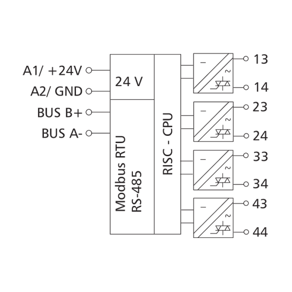 Module entrées-sorties 4TO - Modbus RS485 - MR-TO4