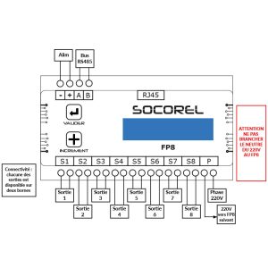 Raccordement du module fil pilote FP8 Socorel